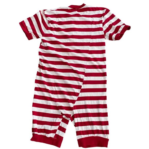Charles Goodnight One Piece Adult Striped Pajamas-Red/White-M-GUC - Picture 6 of 7
